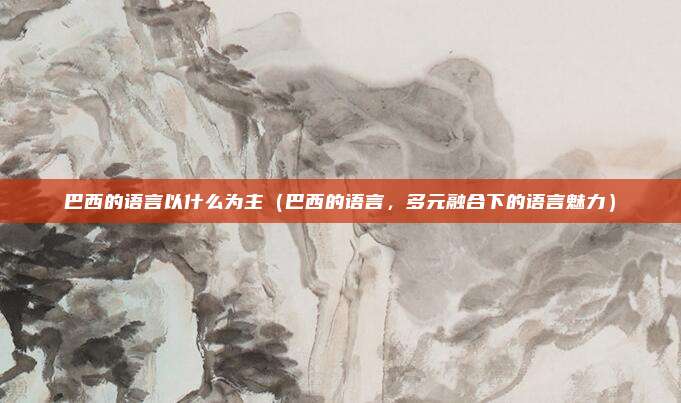 巴西的语言以什么为主（巴西的语言，多元融合下的语言魅力）