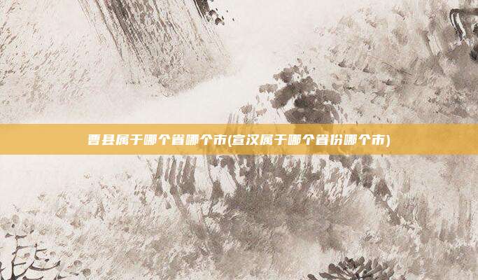 曹县属于哪个省哪个市(宣汉属于哪个省份哪个市)
