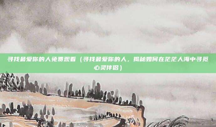 寻找最爱你的人免费观看（寻找最爱你的人，揭秘如何在茫茫人海中寻觅心灵伴侣）