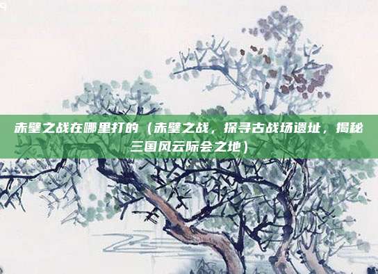赤壁之战在哪里打的(赤壁之战,探寻古战场遗址,揭秘三国风云际会之地)