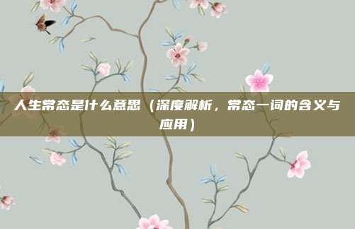 人生常态是什么意思(深度解析,常态一词的含义与应用)