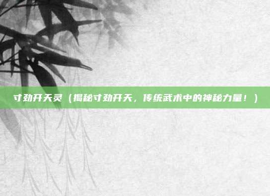 寸劲开天灵(揭秘寸劲开天,传统武术中的神秘力量!)