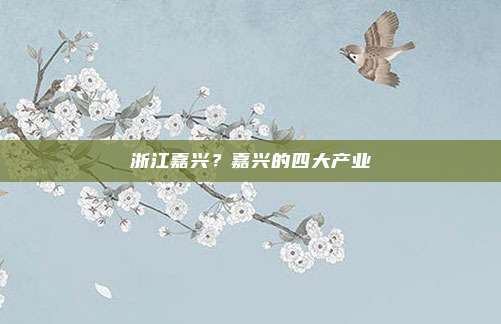 浙江嘉兴?嘉兴的四大产业