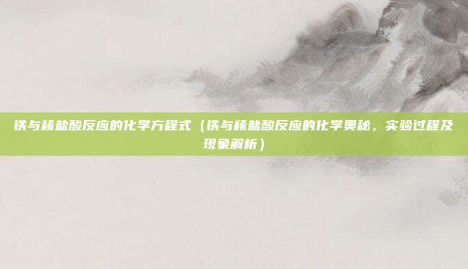 铁与稀盐酸反应的化学方程式(铁与稀盐酸反应的化学奥秘,实验过程及现象解析)