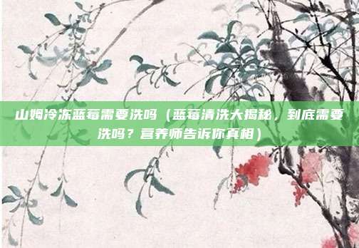 山姆冷冻蓝莓需要洗吗(蓝莓清洗大揭秘,到底需要洗吗?营养师告诉你真相)