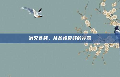消灭苍蝇,杀苍蝇最好的神器