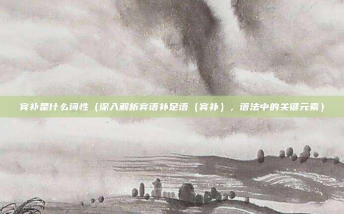 宾补是什么词性(深入解析宾语补足语(宾补),语法中的关键元素)