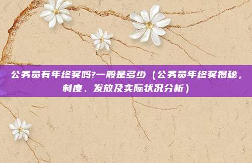 公务员有年终奖吗?一般是多少(公务员年终奖揭秘,制度、发放及实际状况分析)