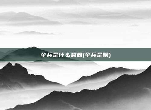 伞兵是什么意思(伞兵是啥)