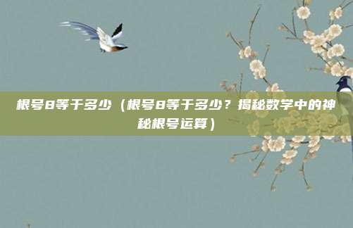 根号8等于多少(根号8等于多少?揭秘数学中的神秘根号运算)