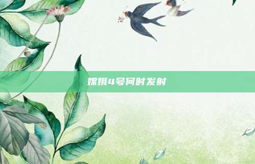 嫦娥4号何时发射