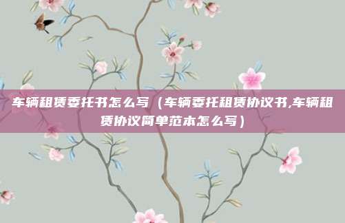 车辆租赁委托书怎么写（车辆委托租赁协议书,车辆租赁协议简单范本怎么写）