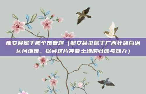 都安县属于哪个市管辖(都安县隶属于广西壮族自治区河池市,探寻这片神奇土地的归属与魅力)