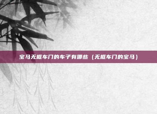 宝马无框车门的车子有哪些（无框车门的宝马）