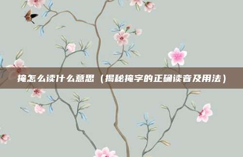 掩怎么读什么意思(揭秘掩字的正确读音及用法)