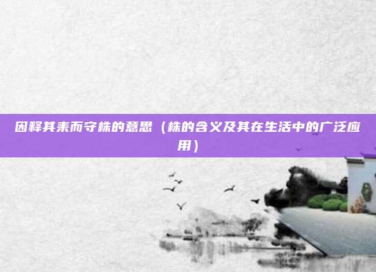 因释其耒而守株的意思(株的含义及其在生活中的广泛应用)