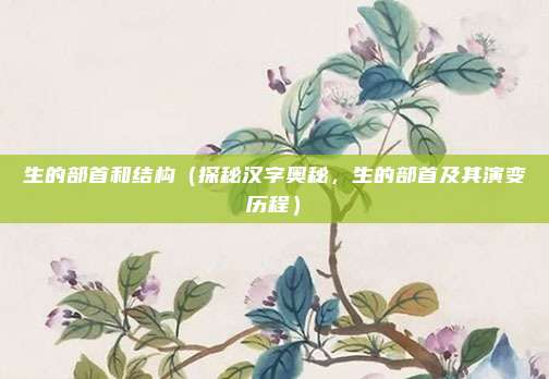 生的部首和结构(探秘汉字奥秘,生的部首及其演变历程)
