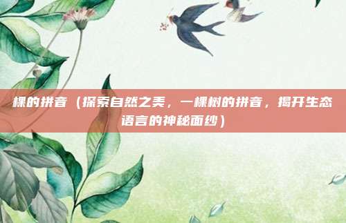 棵的拼音(探索自然之美,一棵树的拼音,揭开生态语言的神秘面纱)
