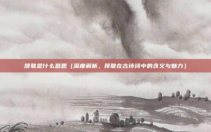 颔联是什么意思(深度解析,颈联在古诗词中的含义与魅力)