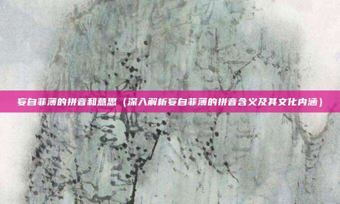 妄自菲薄的拼音和意思(深入解析妄自菲薄的拼音含义及其文化内涵)