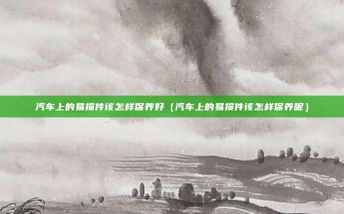 汽车上的易损件该怎样保养好（汽车上的易损件该怎样保养呢）