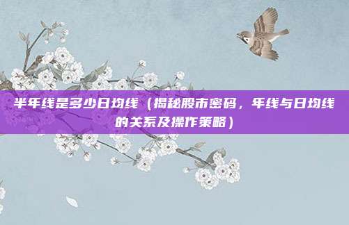 半年线是多少日均线(揭秘股市密码,年线与日均线的关系及操作策略)