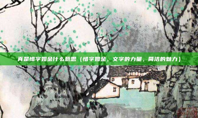 真是惜字如金什么意思(惜字如金,文字的力量,简洁的魅力)