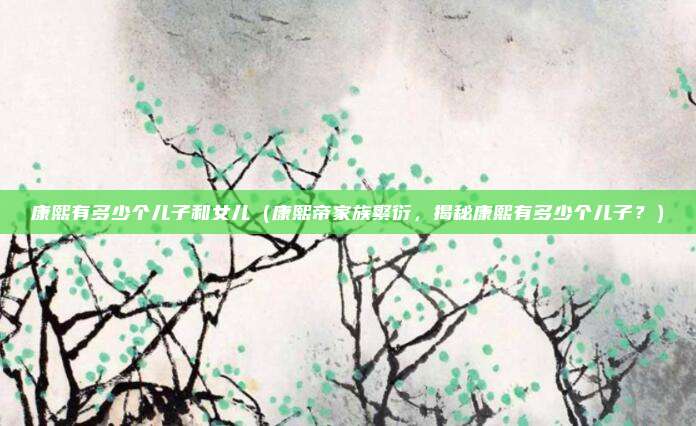 康熙有多少个儿子和女儿(康熙帝家族繁衍,揭秘康熙有多少个儿子?)