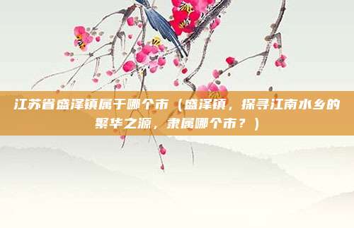 江苏省盛泽镇属于哪个市(盛泽镇,探寻江南水乡的繁华之源,隶属哪个市?)