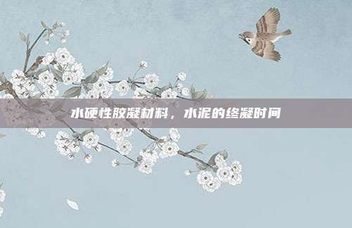水硬性胶凝材料,水泥的终凝时间