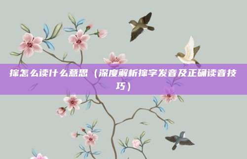 撺怎么读什么意思(深度解析撺字发音及正确读音技巧)