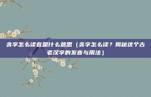 衾字怎么读音是什么意思(衾字怎么读?揭秘这个古老汉字的发音与用法)