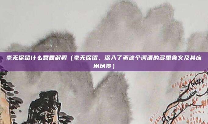 毫无保留什么意思解释（毫无保留，深入了解这个词语的多重含义及其应用场景）