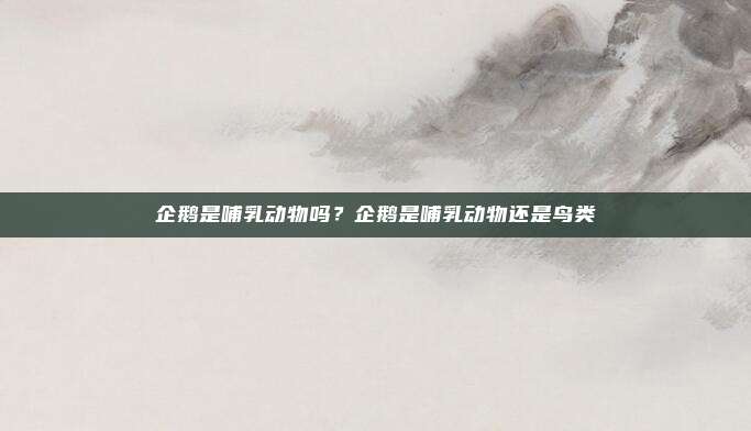 企鹅是哺乳动物吗?企鹅是哺乳动物还是鸟类