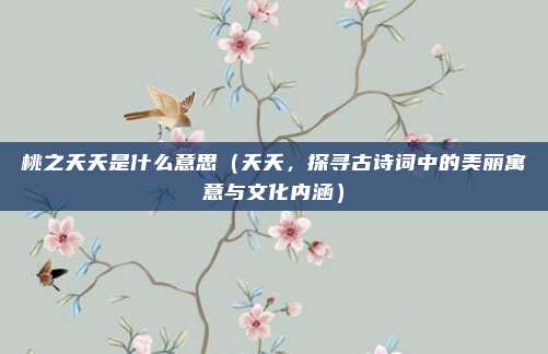 桃之夭夭是什么意思(夭夭,探寻古诗词中的美丽寓意与文化内涵)