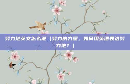 努力地英文怎么说(努力的力量,如何用英语表达努力地?)