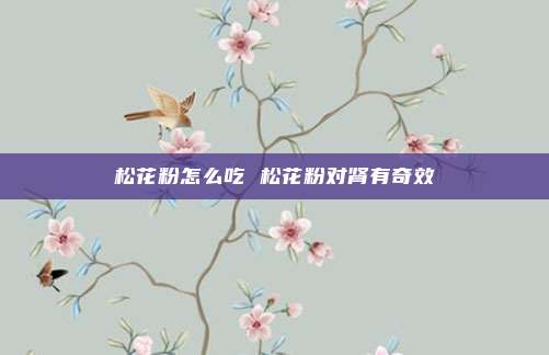 松花粉怎么吃 松花粉对肾有奇效