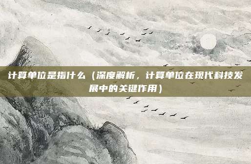计算单位是指什么(深度解析,计算单位在现代科技发展中的关键作用)