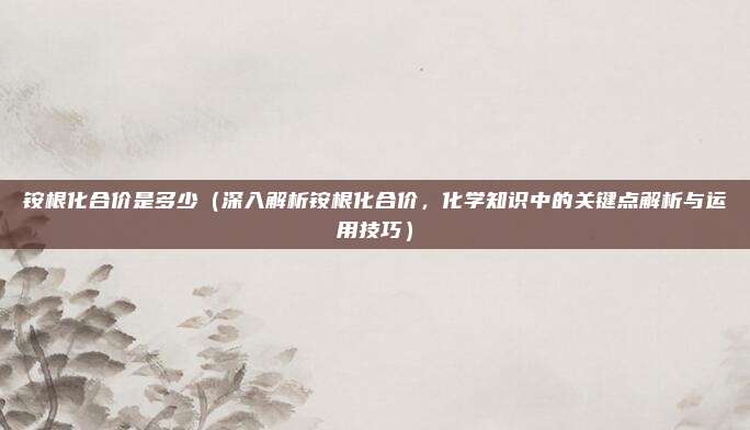 铵根化合价是多少(深入解析铵根化合价,化学知识中的关键点解析与运用技巧)