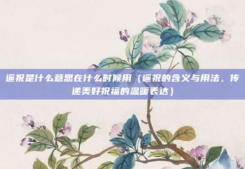 遥祝是什么意思在什么时候用(遥祝的含义与用法,传递美好祝福的温暖表达)