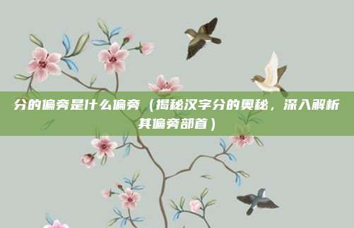 分的偏旁是什么偏旁(揭秘汉字分的奥秘,深入解析其偏旁部首)