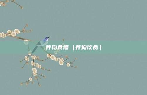 养狗食谱（养狗饮食）