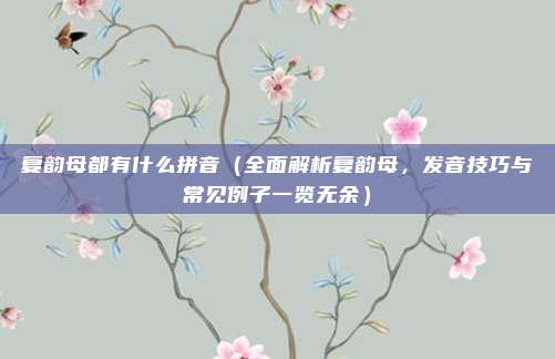 复韵母都有什么拼音(全面解析复韵母,发音技巧与常见例子一览无余)