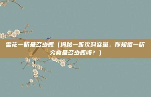 雪花一听是多少瓶(揭秘一听饮料容量,你知道一听究竟是多少瓶吗?)