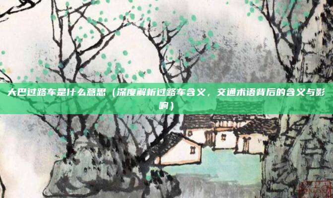 大巴过路车是什么意思(深度解析过路车含义,交通术语背后的含义与影响)