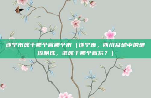 遂宁市属于哪个省哪个市(遂宁市,四川盆地中的璀璨明珠,隶属于哪个省份?)