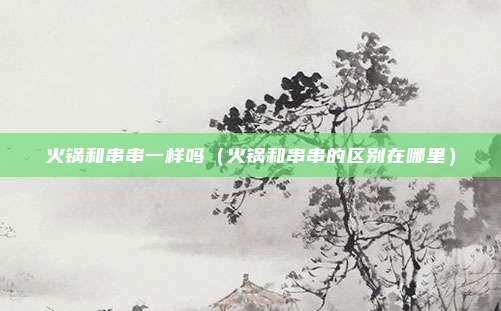 火锅和串串一样吗(火锅和串串的区别在哪里)