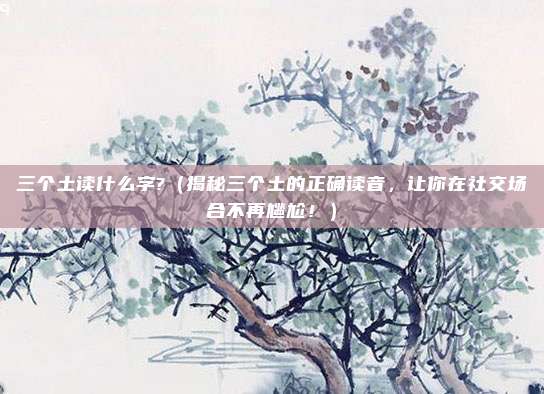 三个土读什么字?(揭秘三个土的正确读音,让你在社交场合不再尴尬!)
