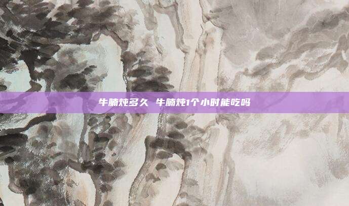 牛腩炖多久 牛腩炖1个小时能吃吗