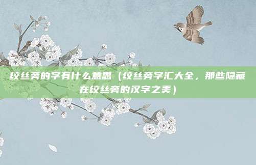 绞丝旁的字有什么意思(绞丝旁字汇大全,那些隐藏在绞丝旁的汉字之美)